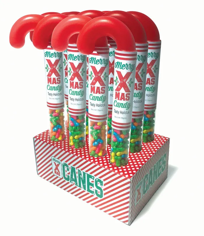 Holidicks Candy Canes 12pc Display Little Genie Dildos