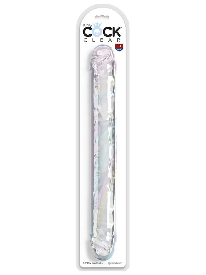 King Cock 18 in Double Dildo Clear Pipedream Products Dildos