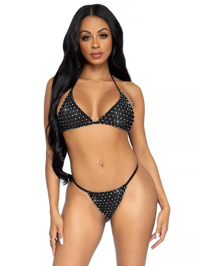 Leg Avenue Anal 2 Pc Tempest Bikini Set Black One Size