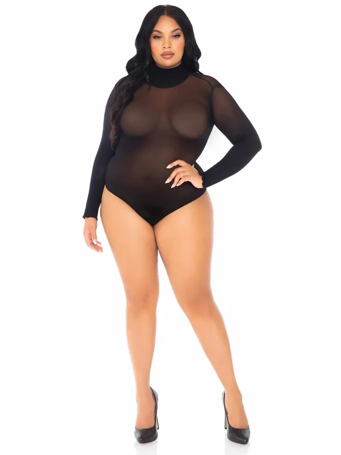 Leg Avenue Opaque High Neck Long Sleeve Bodysuit With Snap Crotch 1x2x Black Male Sex Toys Leg Avenue Opaque High Neck Long Sleeve Bodysuit With Snap Crotch 1x2x Black Male Sex Toys