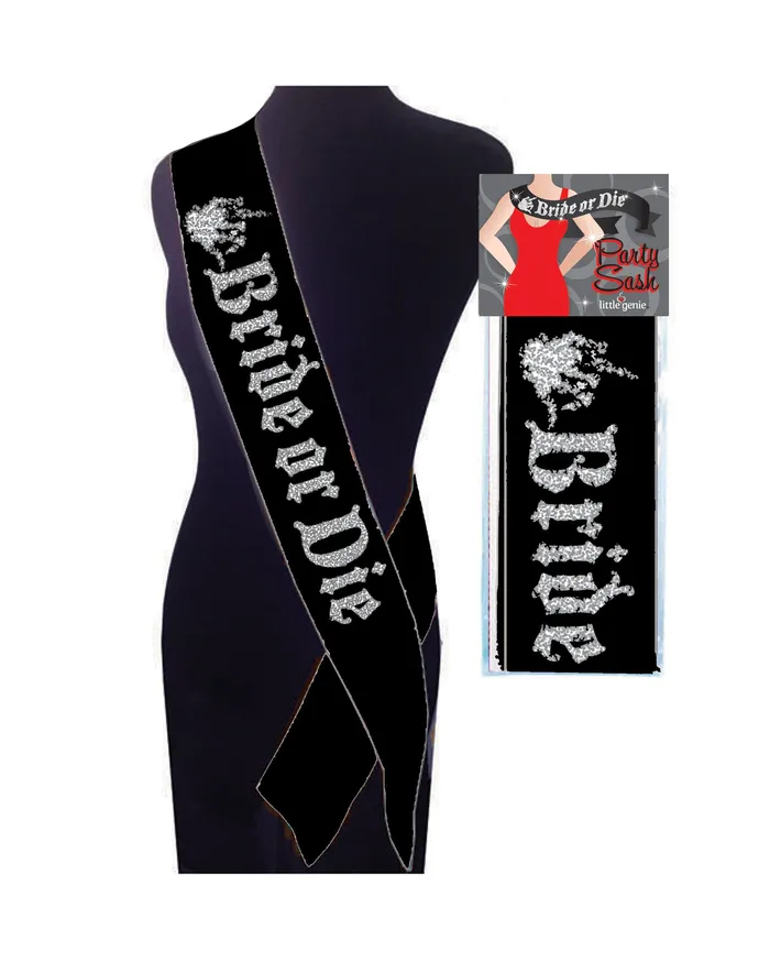 Little Genie Anal Bride or Die Sash Black