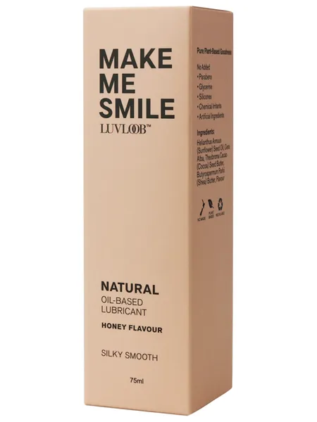 Luvloob Make Me Smile OilBased 75ml Lubricant Honey Luvloob Sexual Health Wellbeing