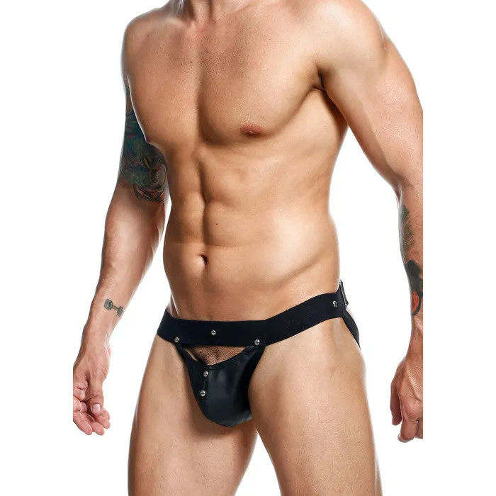Male Basics Anal Male Basics Dngeon Peekaboo Jock Black One Size