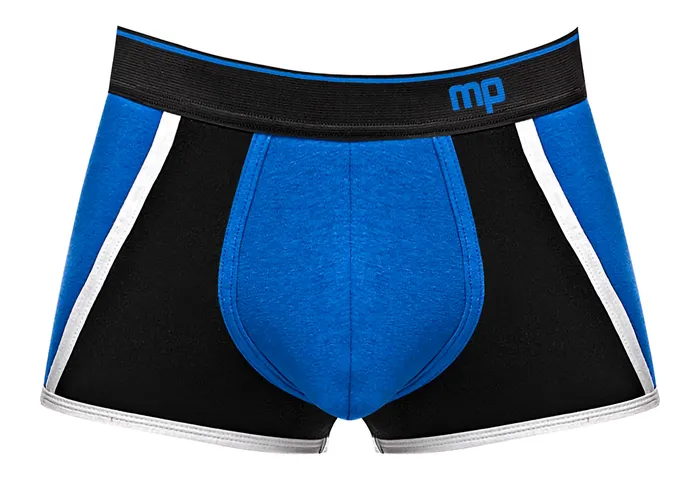 Male Power Retro Sport Panel Short Small Blue Black Anal