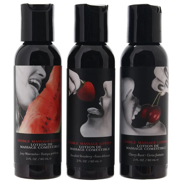 Massage a Trios Edible Massage Lotion Gift Set Box Strawberry Cherry and Watermelon 2 Oz Earthly Body Couples Massage a Trios Edible Massage Lotion Gift Set Box Strawberry Cherry and Watermelon 2 Oz Earthly Body Couples