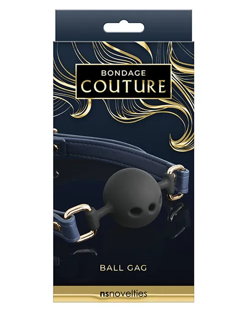 NS Novelties Couples Bondage Couture Ball Gag Blue NS Novelties Couples Bondage Couture Ball Gag Blue
