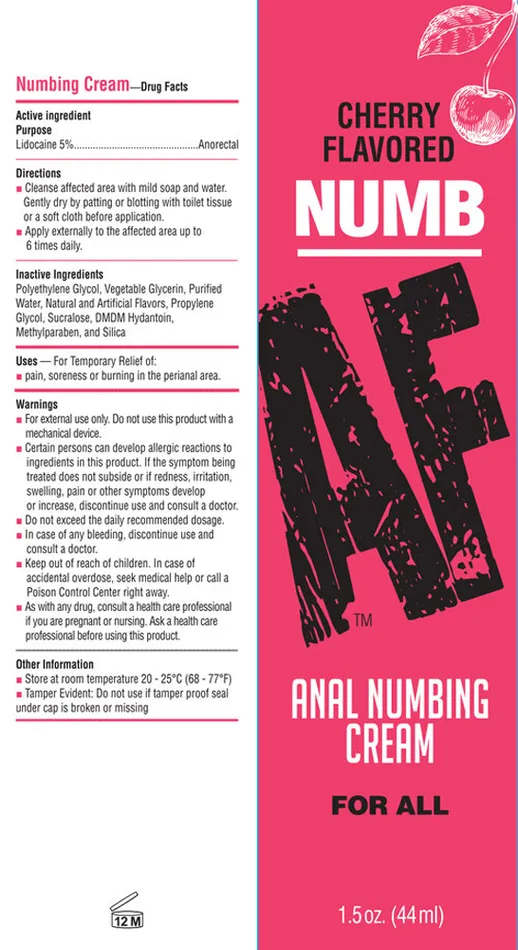 Numb Af Anal Desensitizer Gel Cherry 15 Fl Oz Little Genie Anal