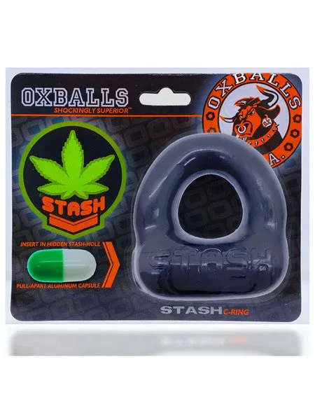Oxballs Anal Stash Cockring with Capsul Insert Black
