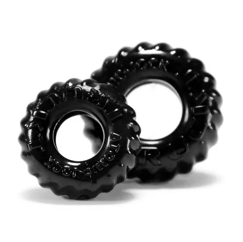 Oxballs Anal Truckt 2 Piece Cockring Set Atomic Jock Black