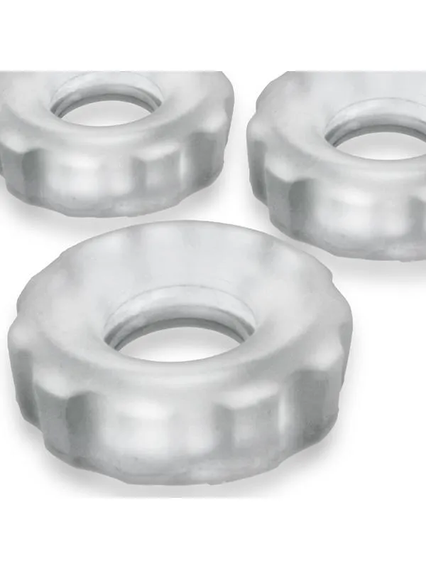 Oxballs Dildos Super Huj 3Pack Cockrings Clear Ice