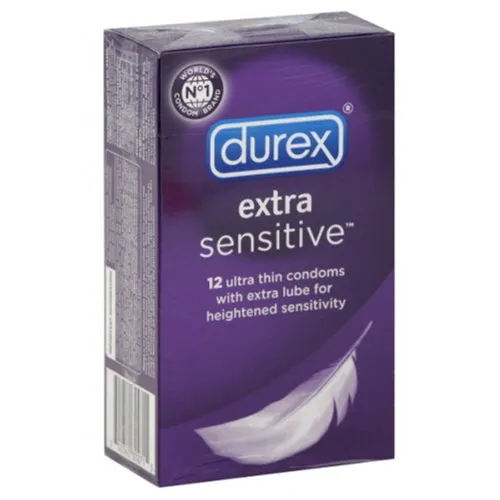 Paradise Marketing Male Sex Toys Durex Extra Sensitive Condoms Lubricated 12 Pack New Item Number 30271