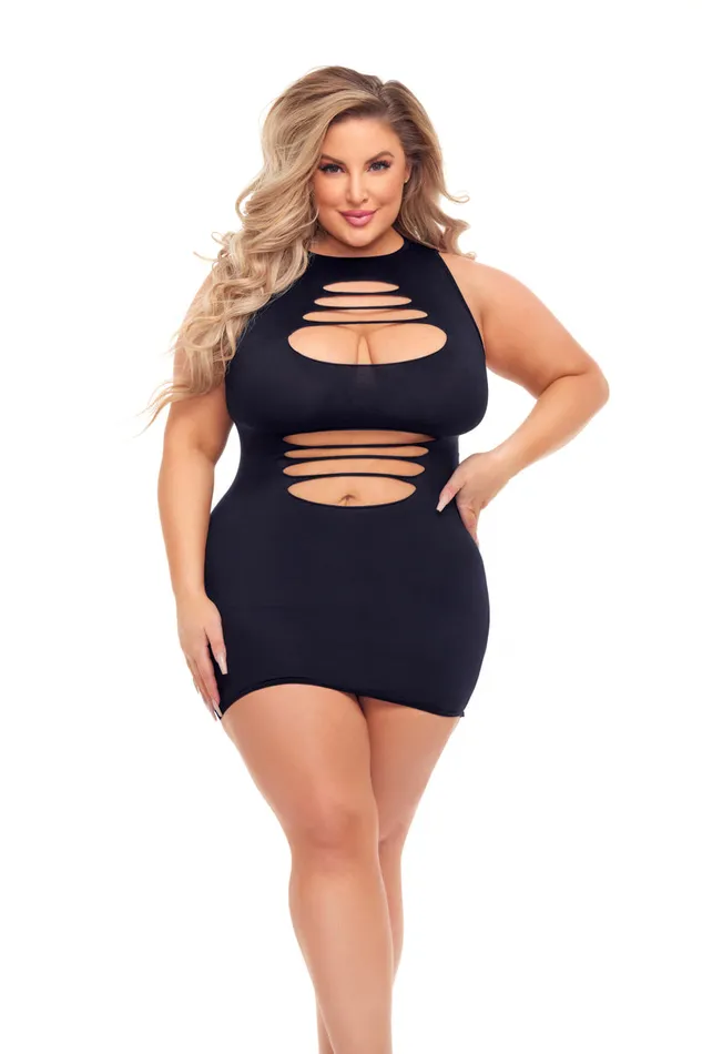 Pink Lipstick Anal Cant Commit Dress Queen Size Black