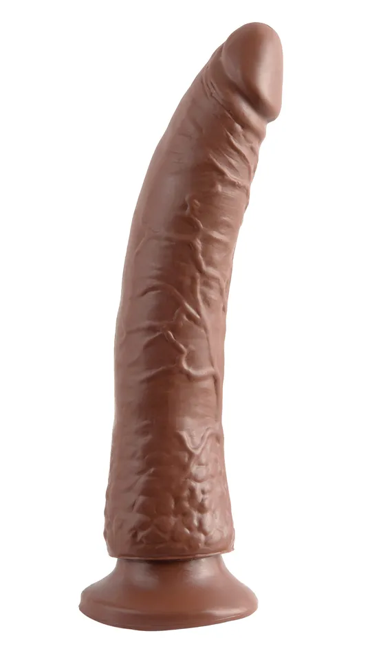 Pipedream Dildos Basix Rubber Works Slim 7 Inch With Suction Cup Brown