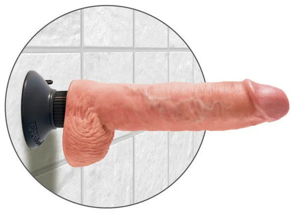 Pipedream Products Dildos King Cock 10 in Vibrating Cock with Balls Flesh