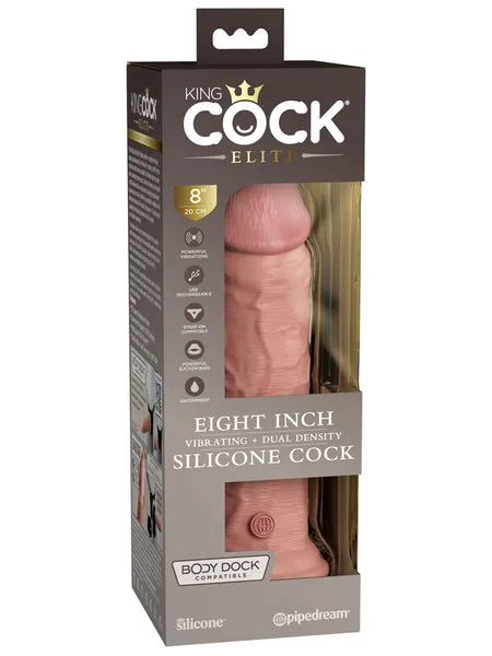Pipedream Products Female Sex Toys King Cock Elite 8 in Vibrating Silicone Dual Density Cock Light Pipedream Products Female Sex Toys King Cock Elite 8 in Vibrating Silicone Dual Density Cock Light