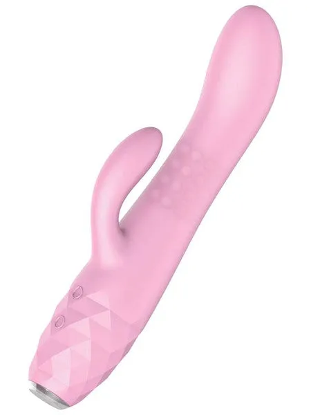 Playful Vibrators Diamonds The Duchess Rotating Beaded Rabbit Vibe Pink