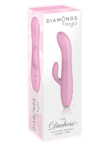 Playful Vibrators Diamonds The Duchess Rotating Beaded Rabbit Vibe Pink