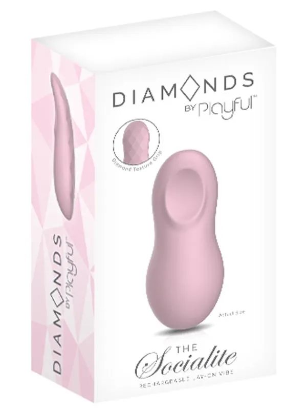 Playful Vibrators Playful Diamonds The Socialite Rechargeable LayOn Vibe Pink Playful Vibrators Playful Diamonds The Socialite Rechargeable LayOn Vibe Pink