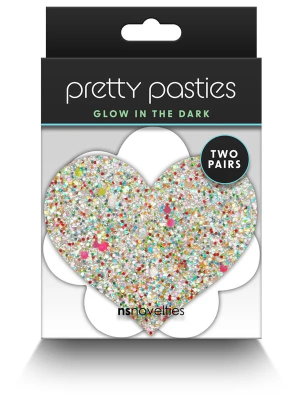 Pretty Pasties Heart and Flower Glow 2 Pair NS Novelties Vibrators Pretty Pasties Heart and Flower Glow 2 Pair NS Novelties Vibrators