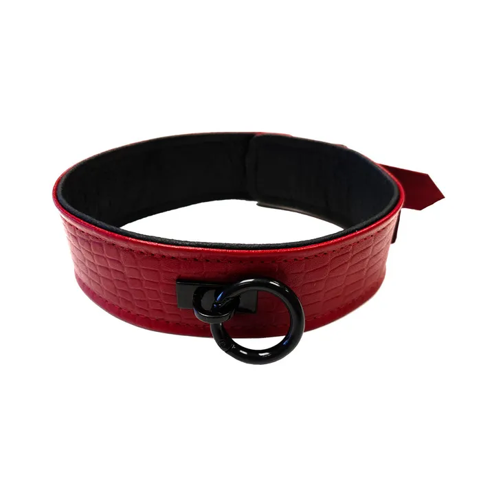 Restraints Rouge Garments Leather Croc Print Collar Rouge Garments