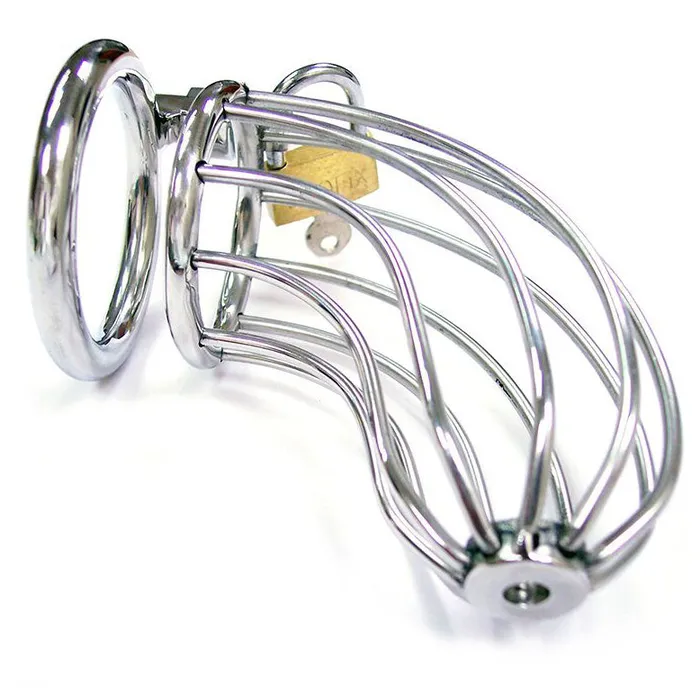 Rouge Stainless Steel Chasity Cock Cage With Padlock Rouge Garments Male Sex Toys