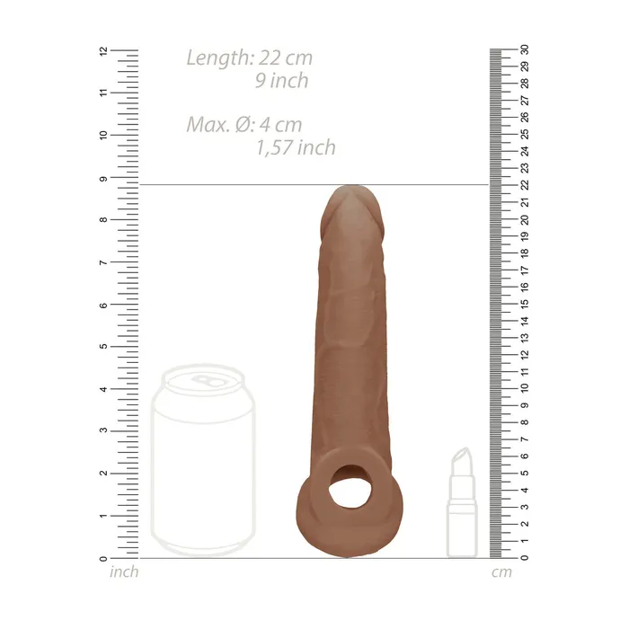 Shots Toys Male Sex Toys RealRock 9 Inch Penis Sleeve Flesh Tan Shots Toys Male Sex Toys RealRock 9 Inch Penis Sleeve Flesh Tan