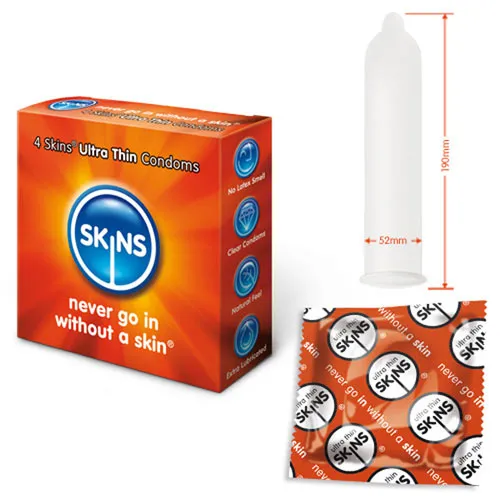 Skins Condoms Male Sex Toys Skins Condoms Ultra Thin 4 Pack