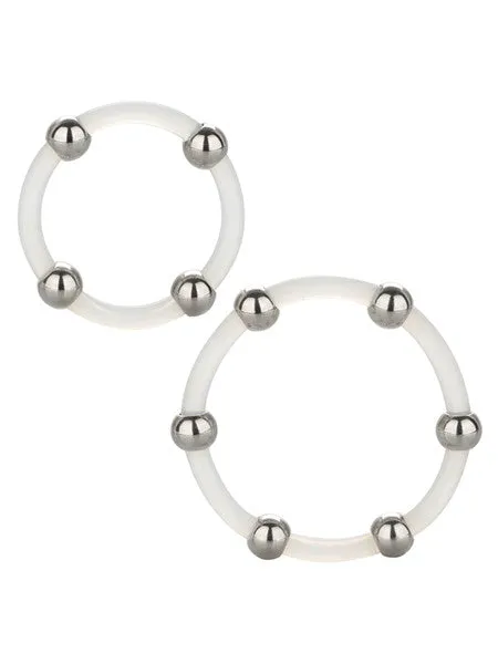 Steel Beaded Silicone Ring Set CalExotics Male Sex Toys