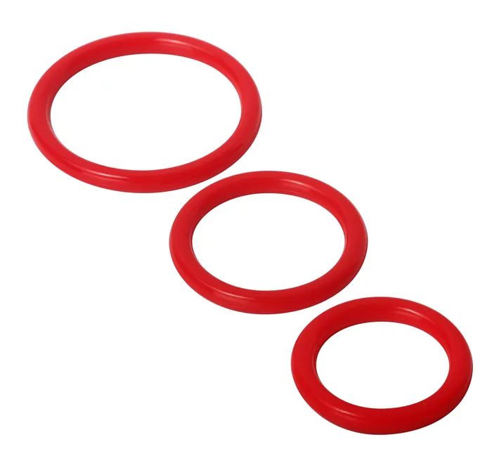 Trinity Silicone Cock Rings Red XR Brands Trinity Vibes Dildos