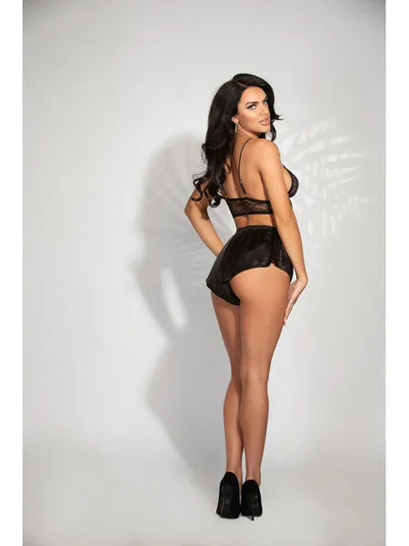 Two Piece Satin And Lace Long Line Bralette And Tap Short Set STM11244BlackM H Seven Til Midnight Anal Two Piece Satin And Lace Long Line Bralette And Tap Short Set STM11244BlackM H Seven Til Midnight Anal