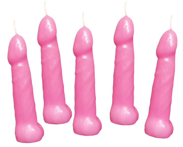 Vibrators Hott Products Bachelorette Pecker Party Pink Candles 5pk