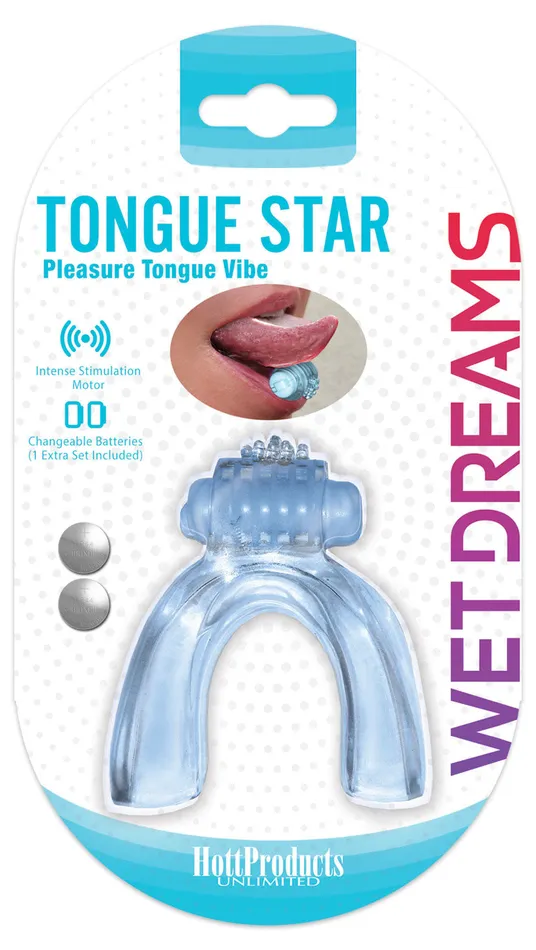 Vibrators Hott Products Wet Dreams Tongue Star Blue