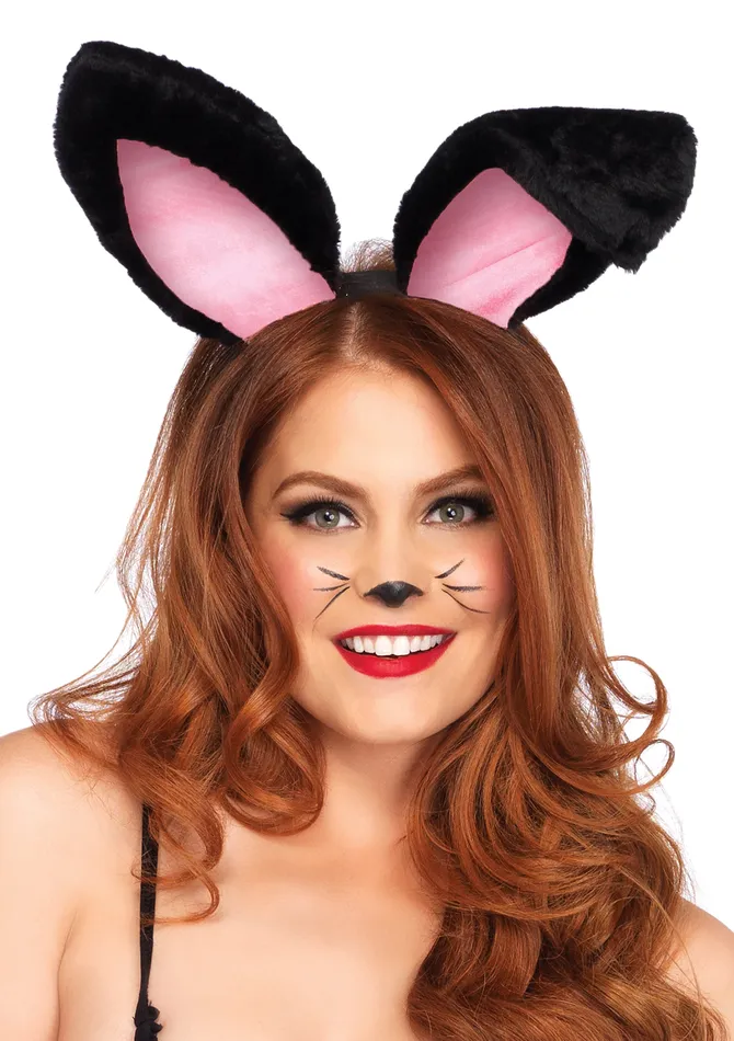 Vibrators Leg Avenue Plush Bunny Rabbit Ears Headband Black