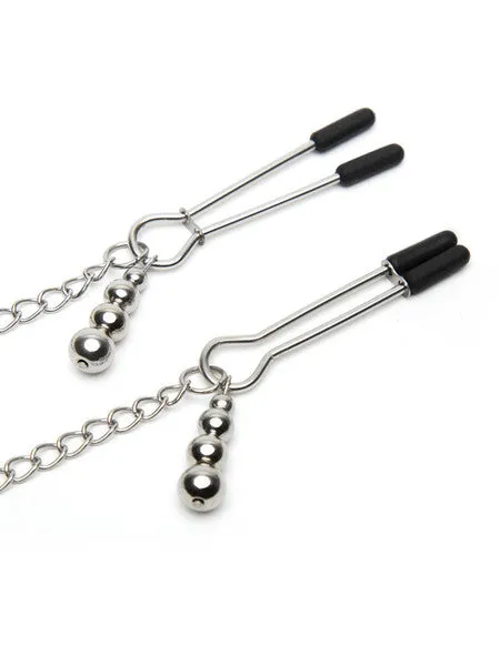 Vibrators Lovehoney Fifty Shades of Grey Play Nice Satin and Lace Collar and Nipple Clamps
