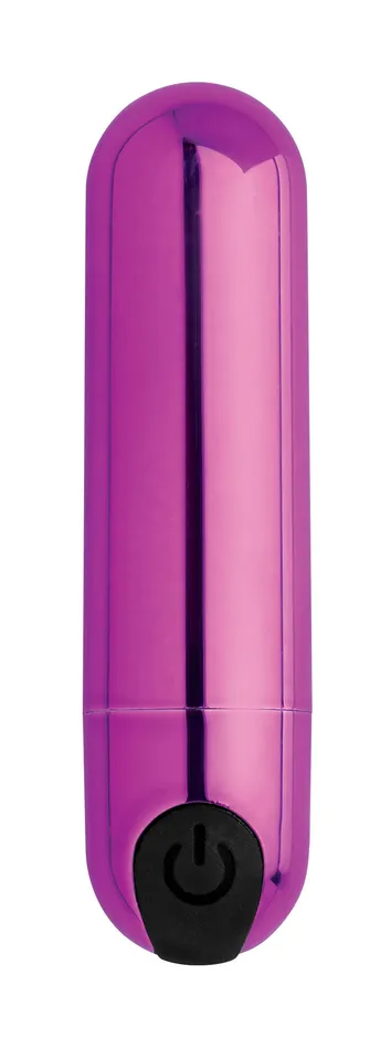 Vibrators XR Brands Bang 10x Rechargeable Vibrating Metallic Bullet Purple