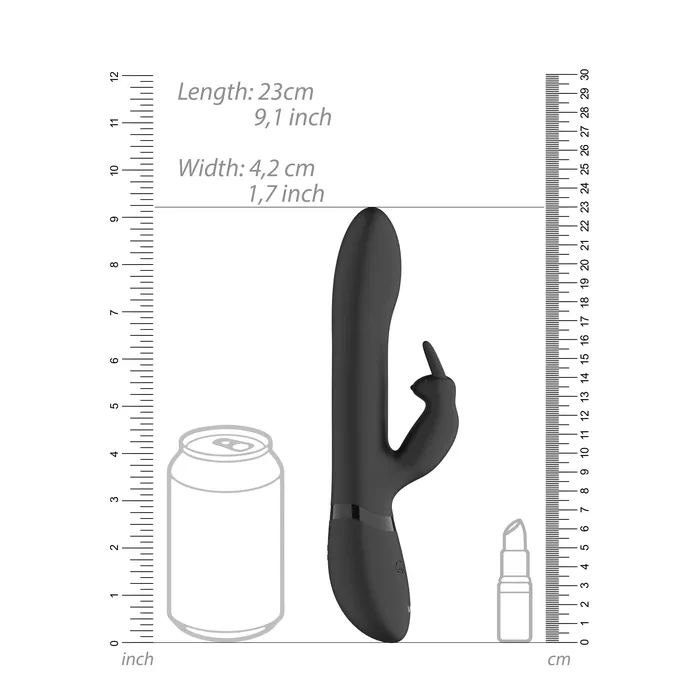 Vive Amoris Black Rabbit Vibrator With Stimulating Beads Shots Toys Female Sex Toys