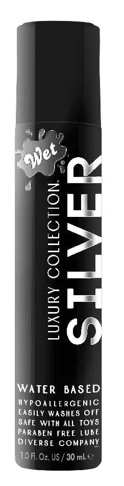 Wet Wet Silver Luxury Water Based Lubricant 1 Fl Oz Lubricants