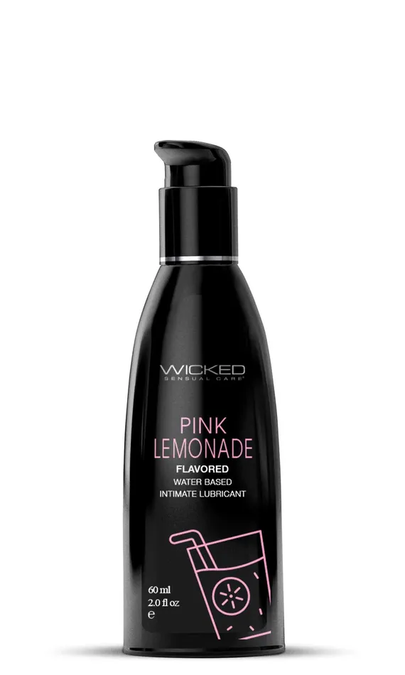 Wicked Sensual Care Vibrators Aqua Pink Lemonade Flavored Water Based Intimate Lubricant 2 Fl Oz
