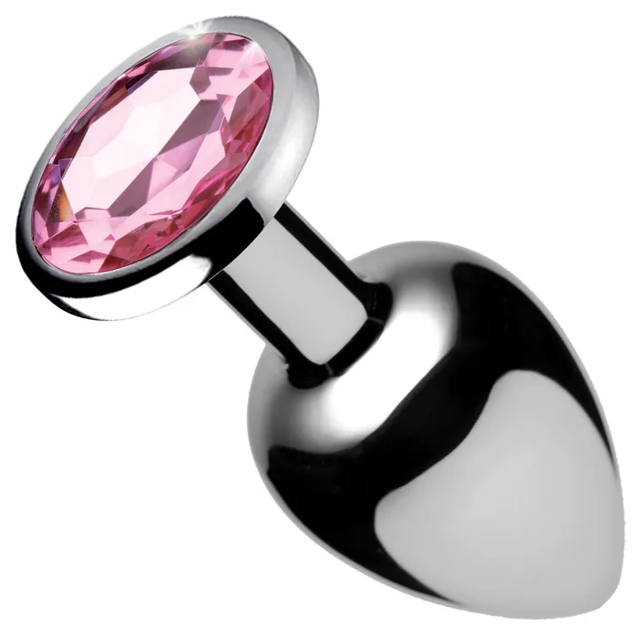 XR Brands Booty Sparks Male Sex Toys Pink Gem Anal Plug Small