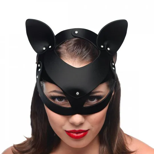 XR Brands Male Sex Toys Master Series Bad Kitten Leather Cat Mask