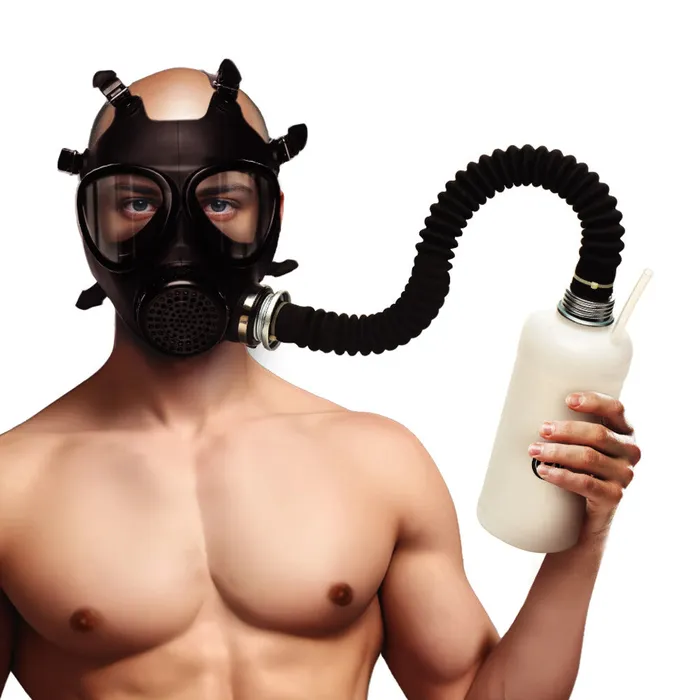 XR Brands Male Sex Toys Master Series Inhaler Gas Mask With Bottle